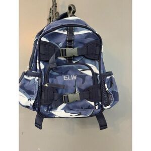 Pottery barn kids small preschool sized backpack blue shark initials ELW